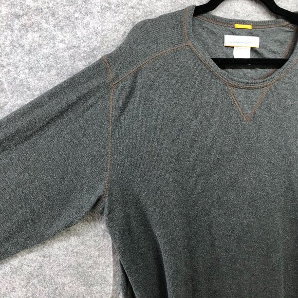 Quiksilver Editions Long Sleeve T Shirt Mens L Gray Crewneck Thermal - Picture 5 of 11